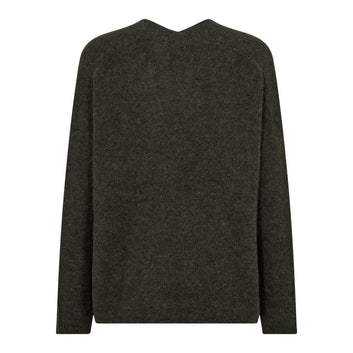 Mos Mosh W Thora V-Neck Knit Grape Leaf