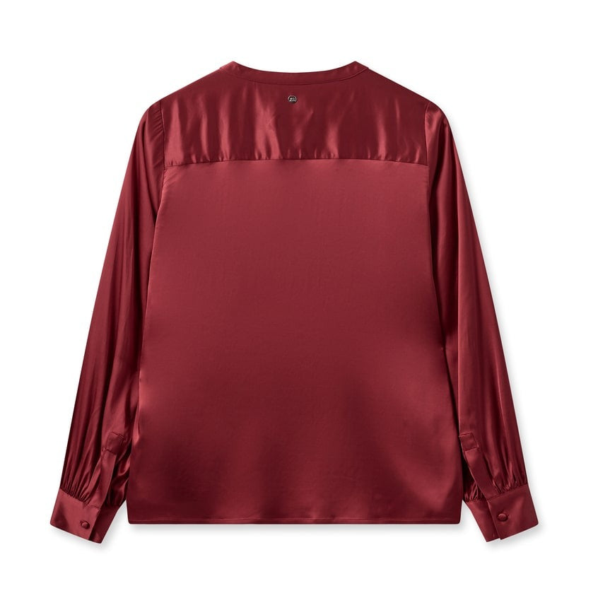 Mos Mosh W Enfa Satin Blouse Garnet