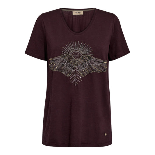 Mos Mosh W Nadine O-SS Deco Tee Fudge