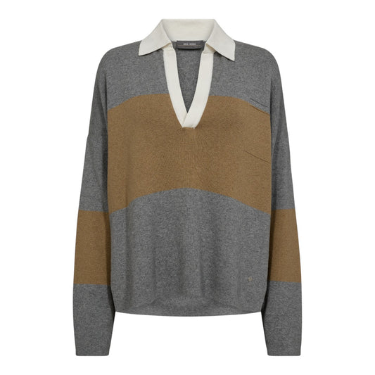Mos Mosh W Wylie Tani Bold Stripe Knit True Camel