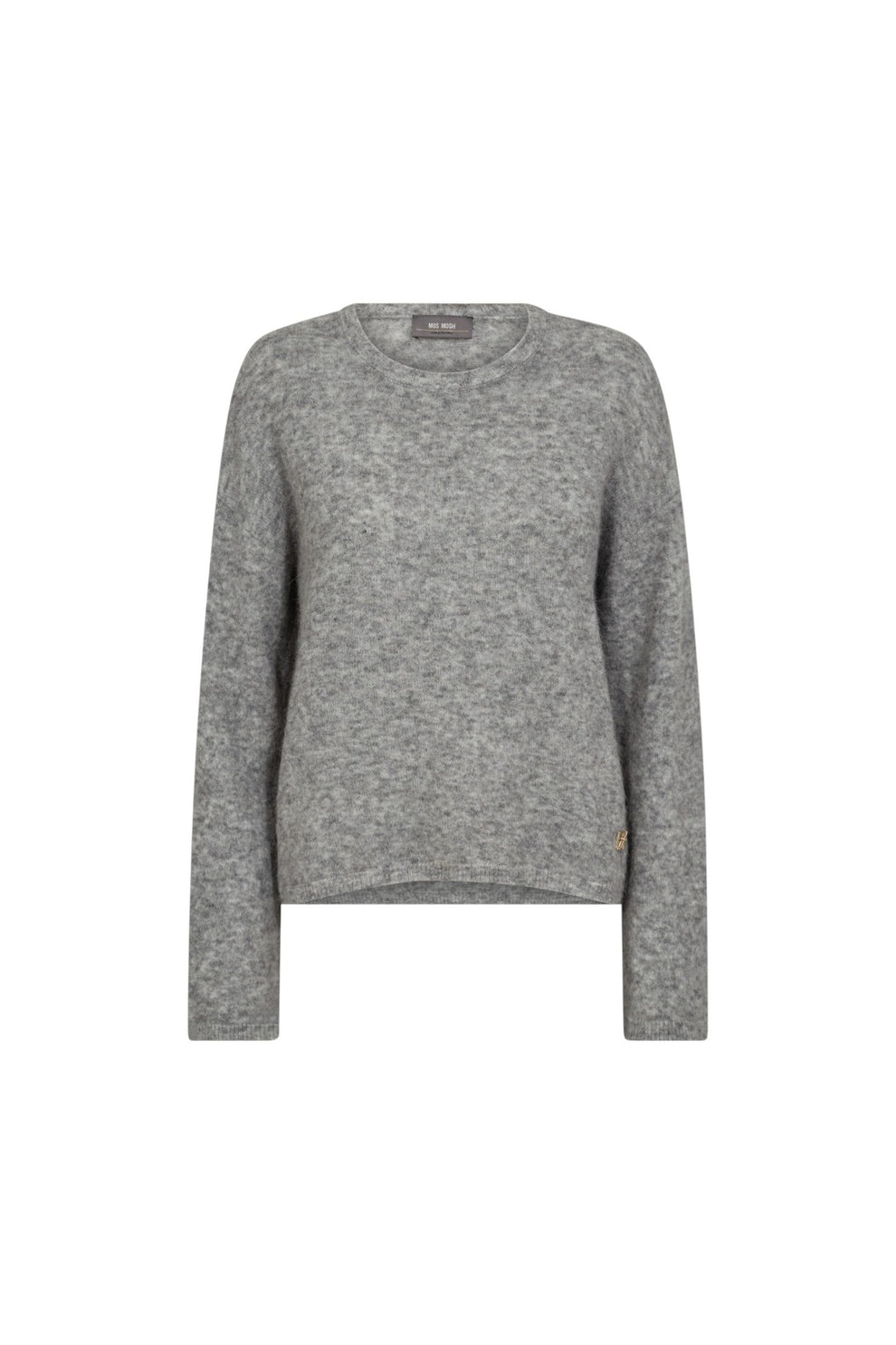 Mos Mosh W Mape O-Kneck Knit Grey Melange
