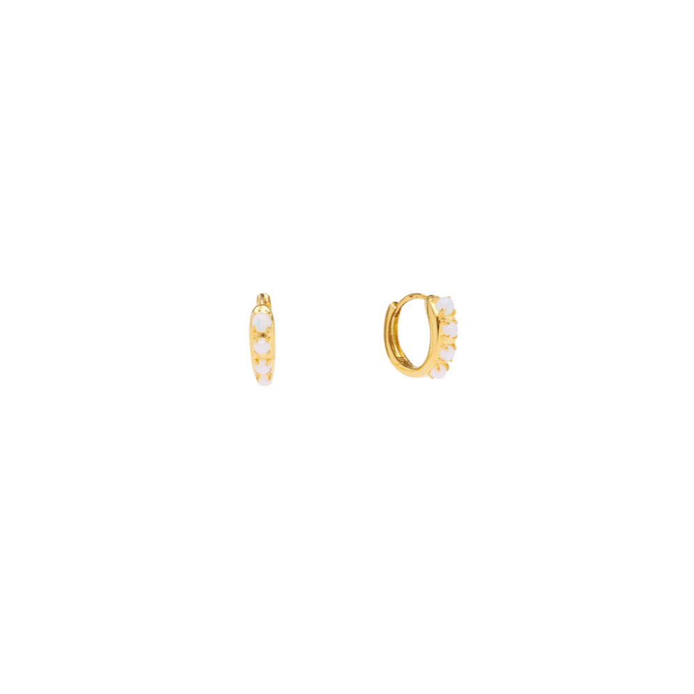 Pico Adeline Crystal Hoops FG White Opal