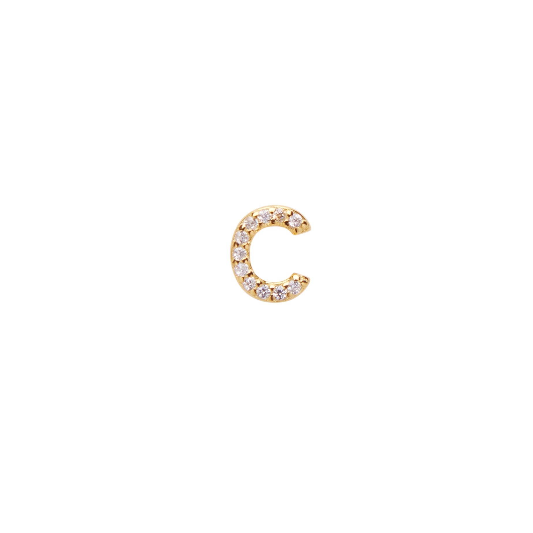 Pico Alphabet Crystal Stud ''C'' FG