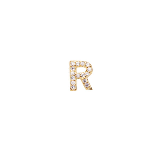Pico Alphabet Crystal Stud ''R'' FG