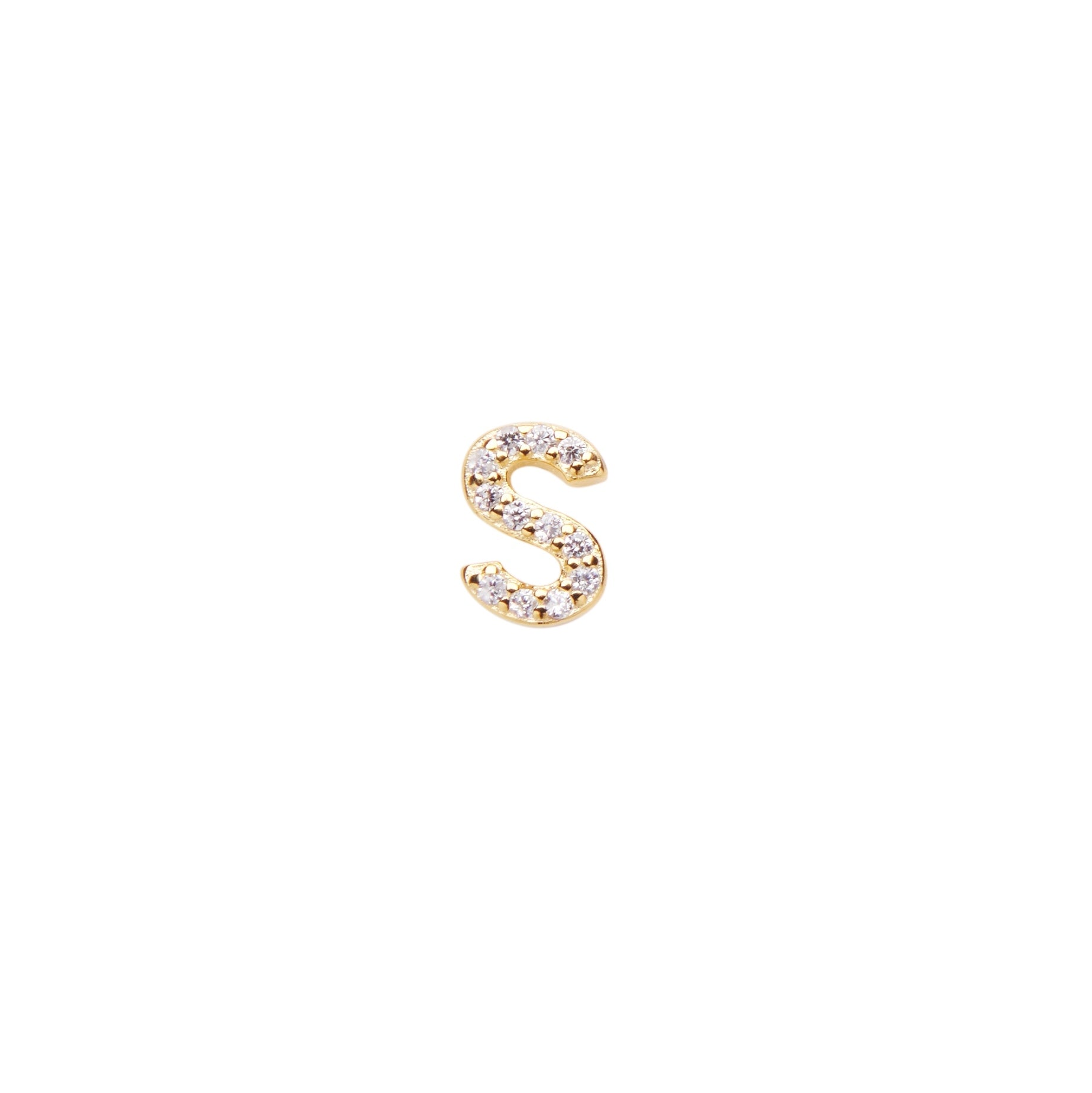 Pico Alphabet Crystal Stud ''S'' FG