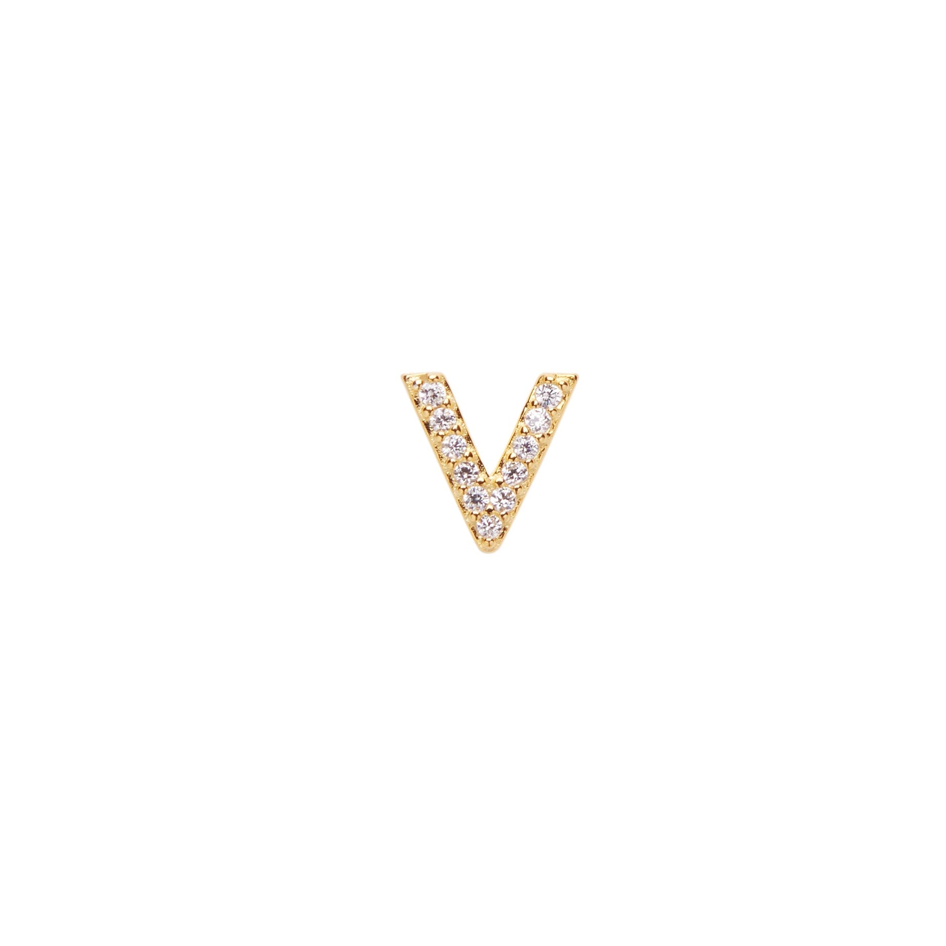 Pico Alphabet Crystal Stud ''V'' FG