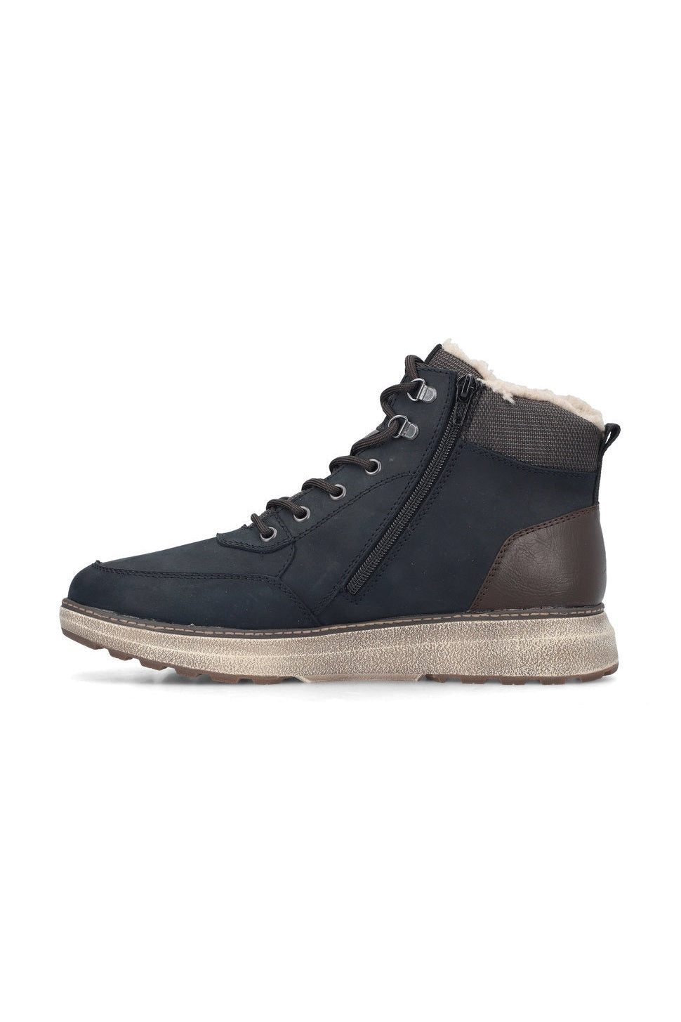 Rieker M Suede Leather Lace Boot Blue Combination - B5546-14