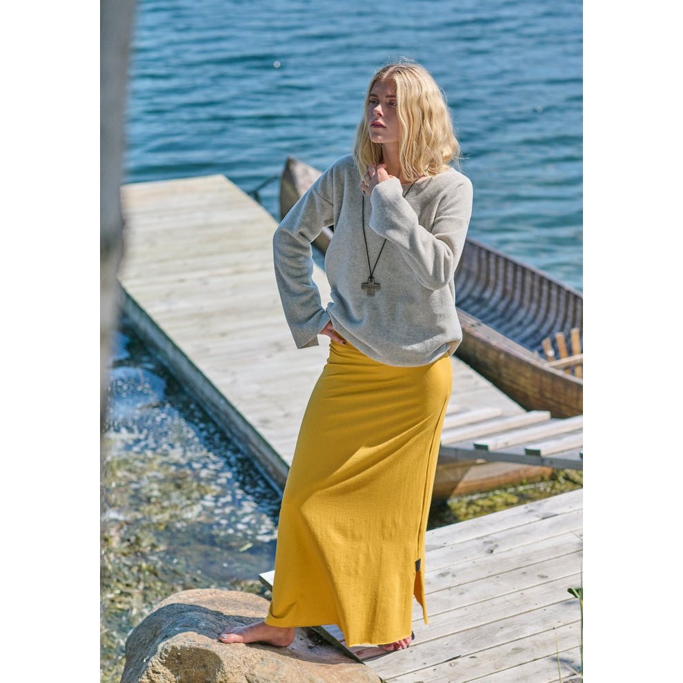 Henriette Steffensen W Bluse Med Rund Hals Sand