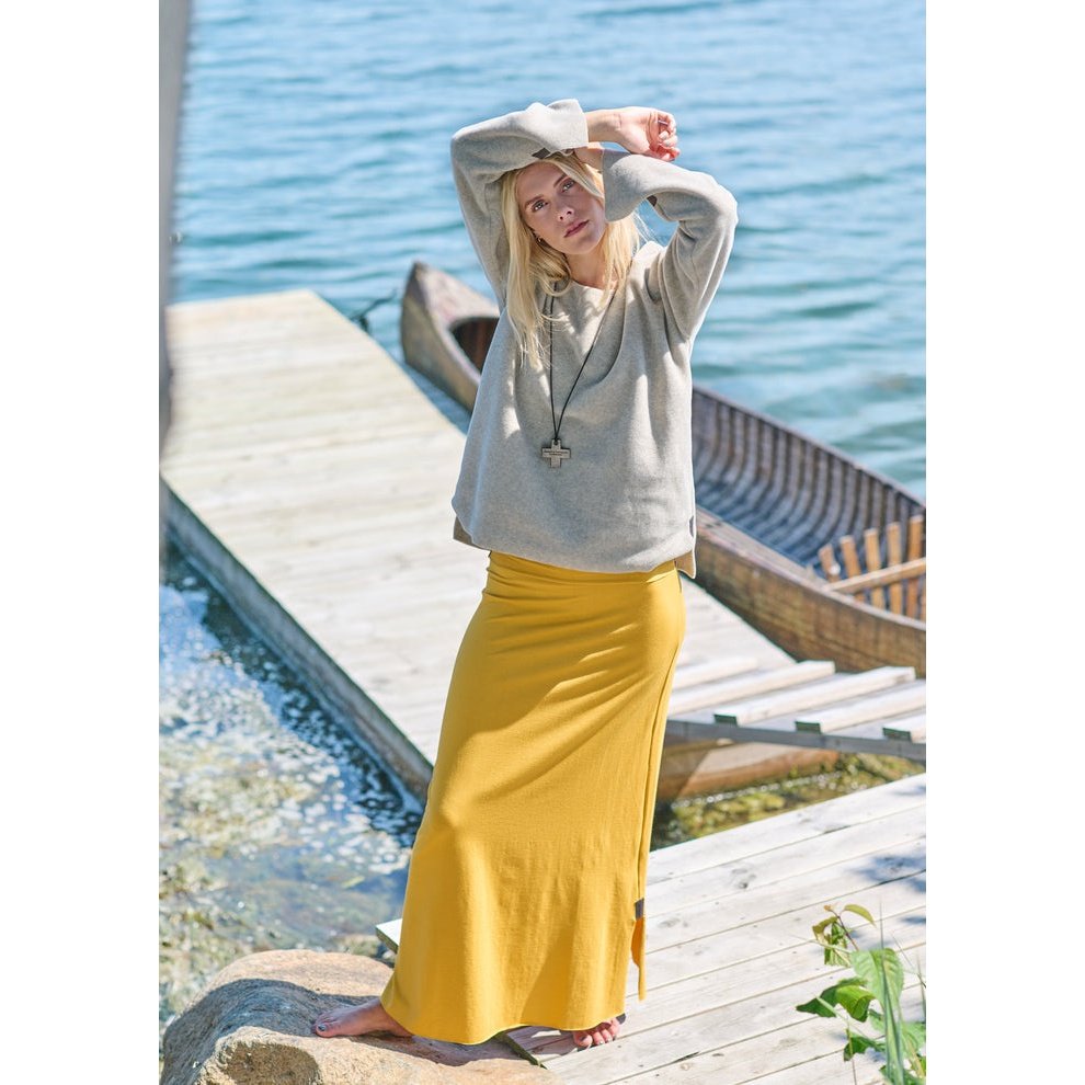 Henriette Steffensen W Bluse Med Rund Hals Sand