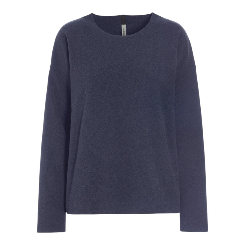 Henriette Steffensen W Bluse med rund Hals Evening Blue