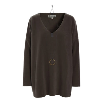 Henriette Steffensen W Blouse V-Neck Chokolate
