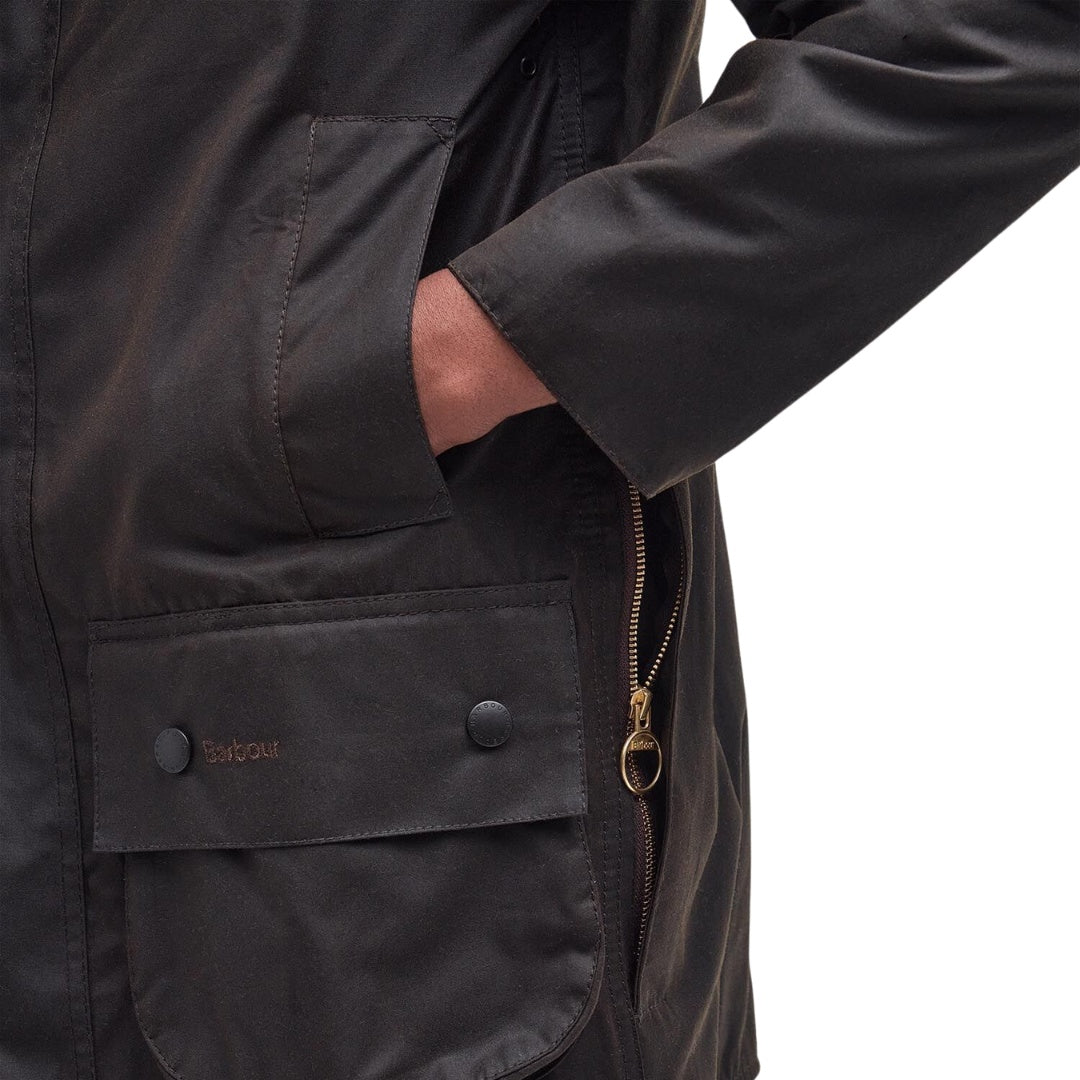 Barbour M Classic Beaufort Vokset Jakke Grøn