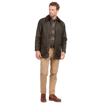 Barbour M Classic Beaufort Vokset Jakke Grøn