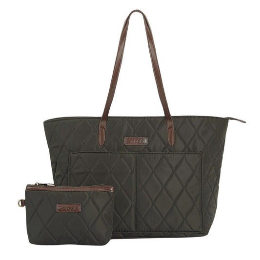 Barbour Quilt Tote Bag Olive