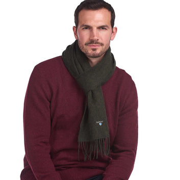 Barbour U Plain Lambswool Scarf Turf Seaweed
