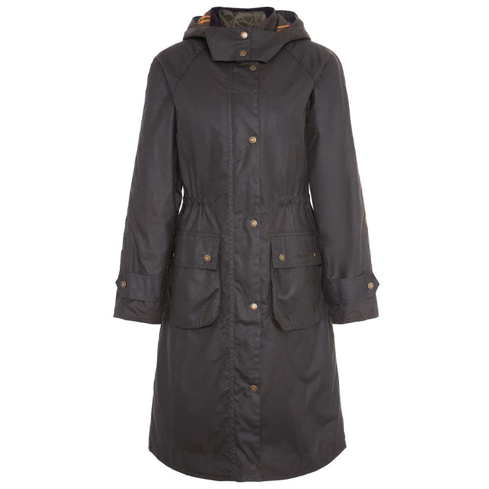 Barbour W Long Cannich Wax Olive