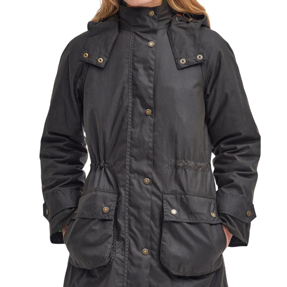 Barbour W Long Cannich Wax Olive