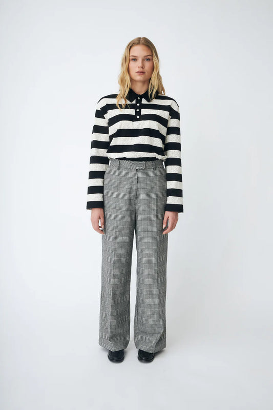 CRAS W Beacras Blouse Black White Stripe