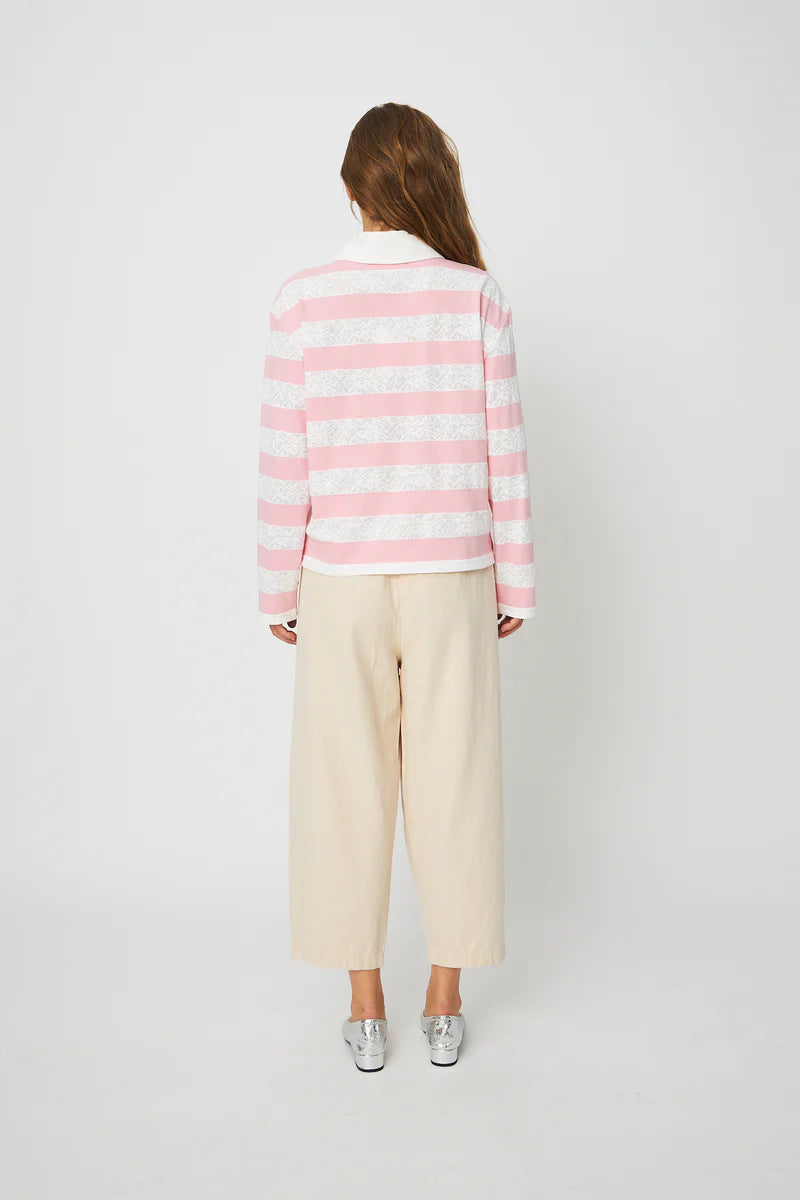 CRAS W Beacras Blouse Rose Creme Stripe