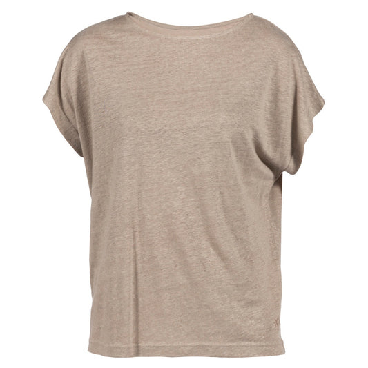 Blue Sportswear W Anabell Linen Tee Dark Khaki