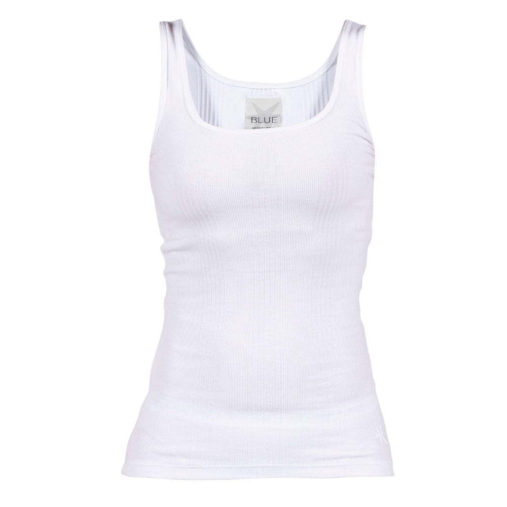 Blue Sportswear W Annamay Rib Tank Top White