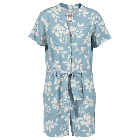 Blue Sportswear W Astrid Flowerprint SS Jumpsuit Sea