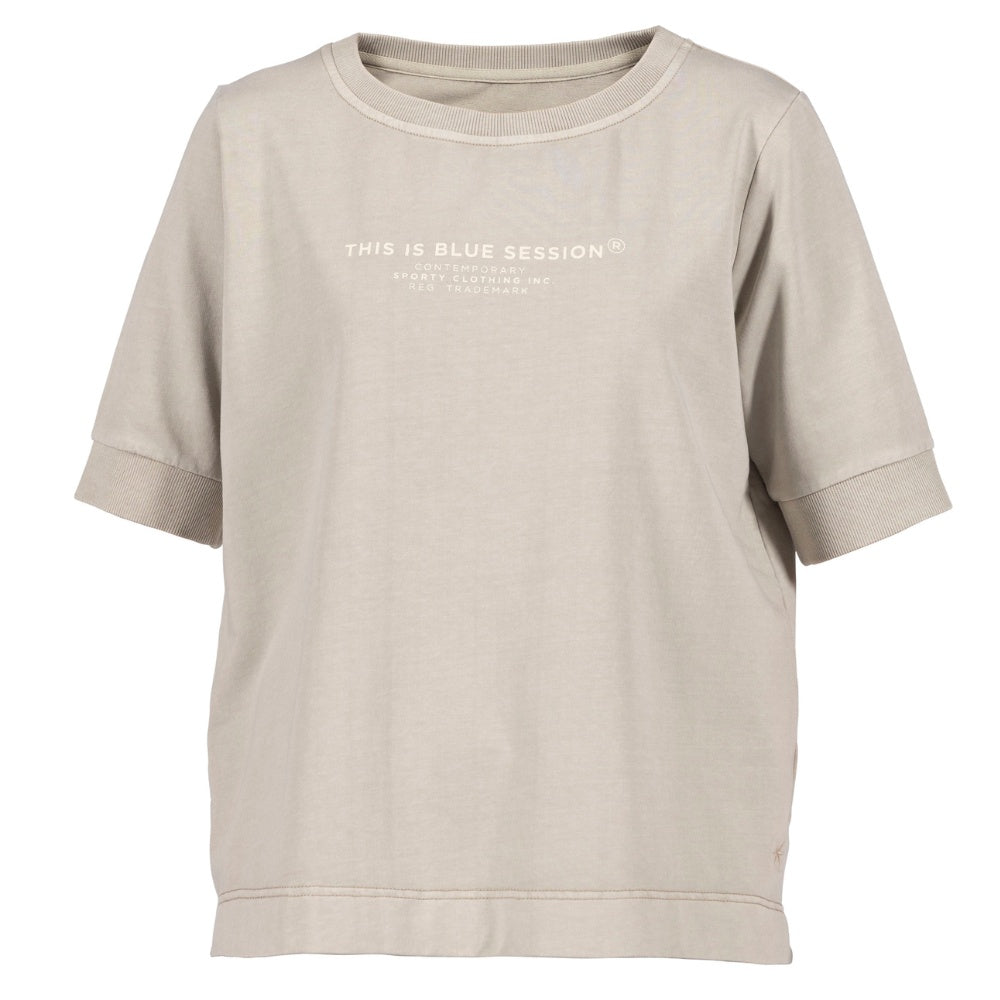 Blue Sportswear W Bine 1/2-sleeve Blouse Chalk