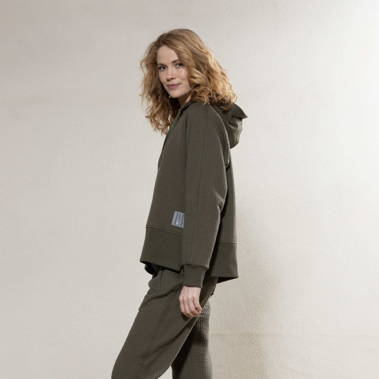 Blue Sportswear W Camilla Quilt Hoodie Hunter Green