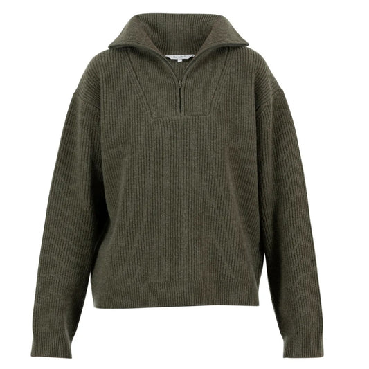 Blue Sportswear W Hollis 1/2 Zip Wool Knit Hunter Green Melange