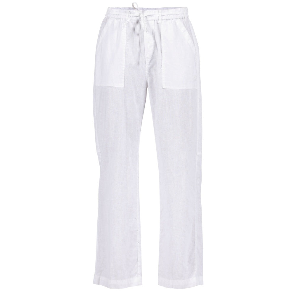 Blue Sportswear W Jasmine Cotton Linen Trousers White