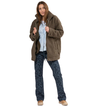 Blue Sportswear W Lax Bomber Mixfleece Jacket Dusty Brown