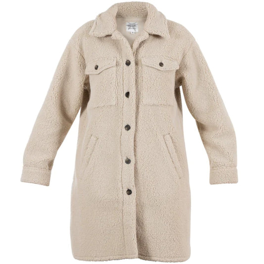 Blue Sportswear W Lorraine Teddy Fleece Coat Chalk
