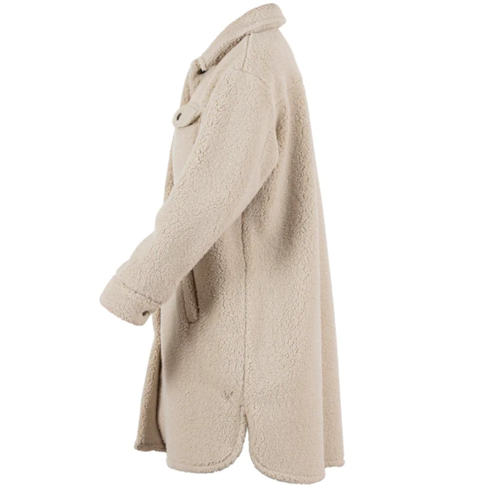 Blue Sportswear W Lorraine Teddy Fleece Coat Chalk