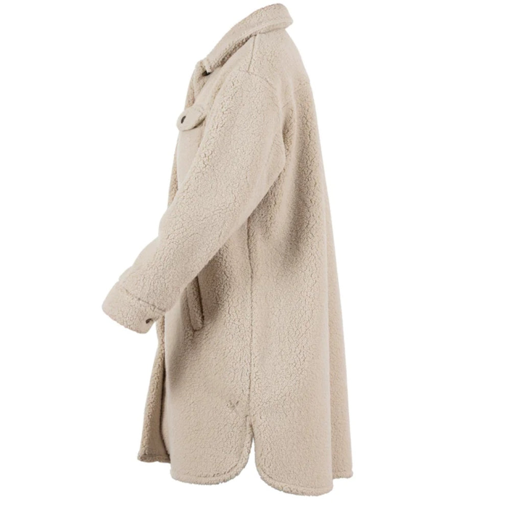 Blue Sportswear W Lorraine Teddy Fleece Coat Chalk