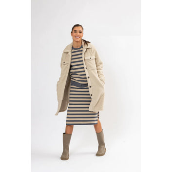 Blue Sportswear W Lorraine Teddy Fleece Coat Chalk