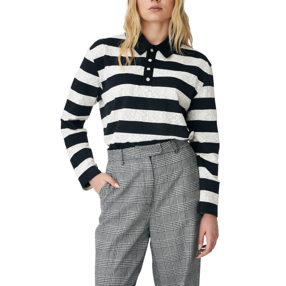 CRAS W Beacras Blouse Black White Stripe