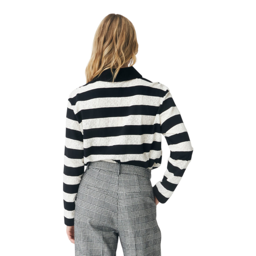 CRAS W Beacras Blouse Black White Stripe
