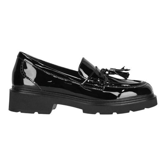 Clarks W Lauryl Tassel Black Pat