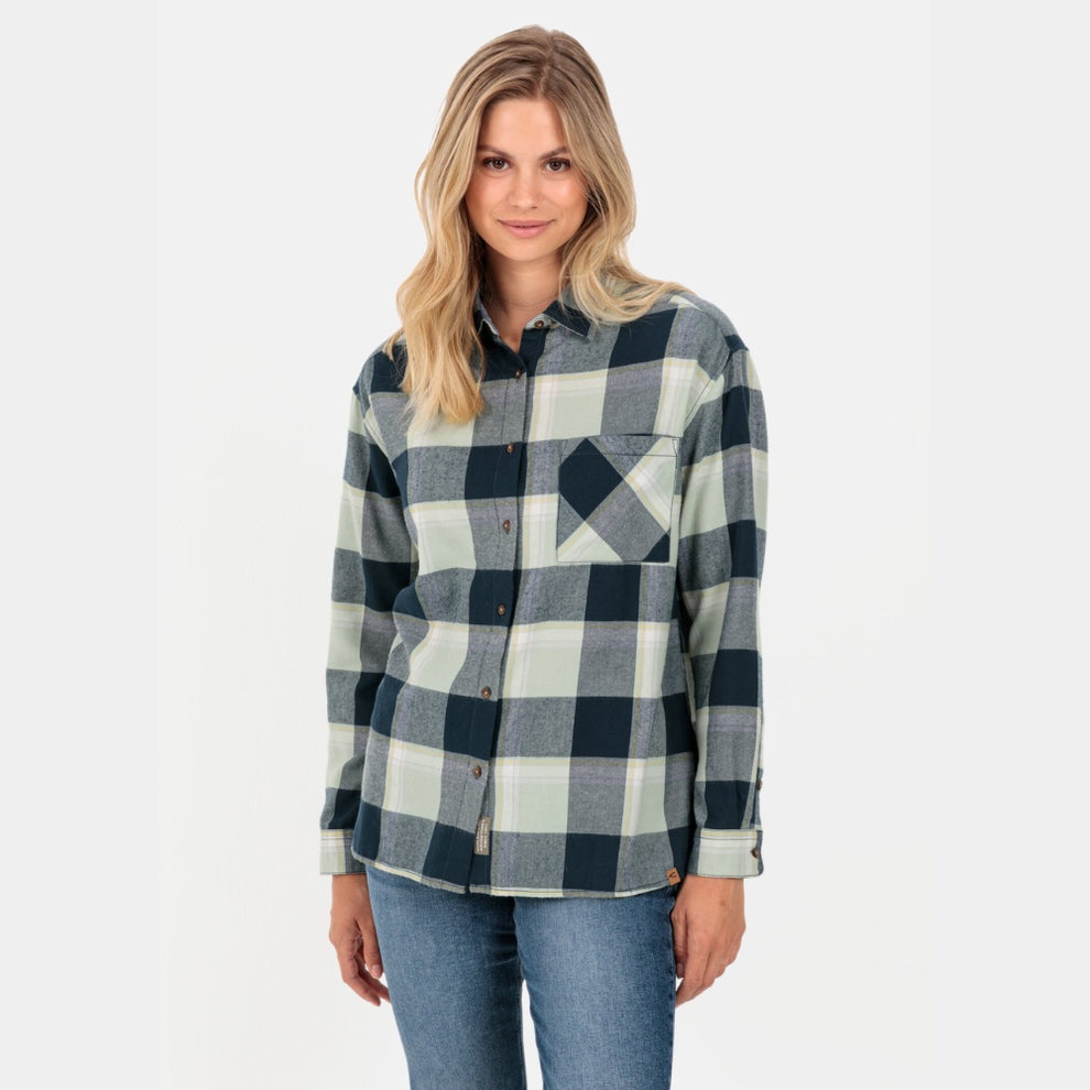 Camel Active W Ternet Flannel Skjorte Grøn