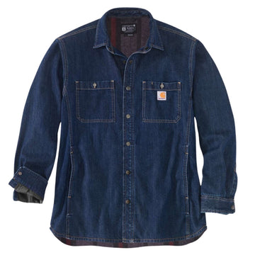 Carhartt M Relaxed Fit Denim Fleece Lined Snap Front Shirt Jacket