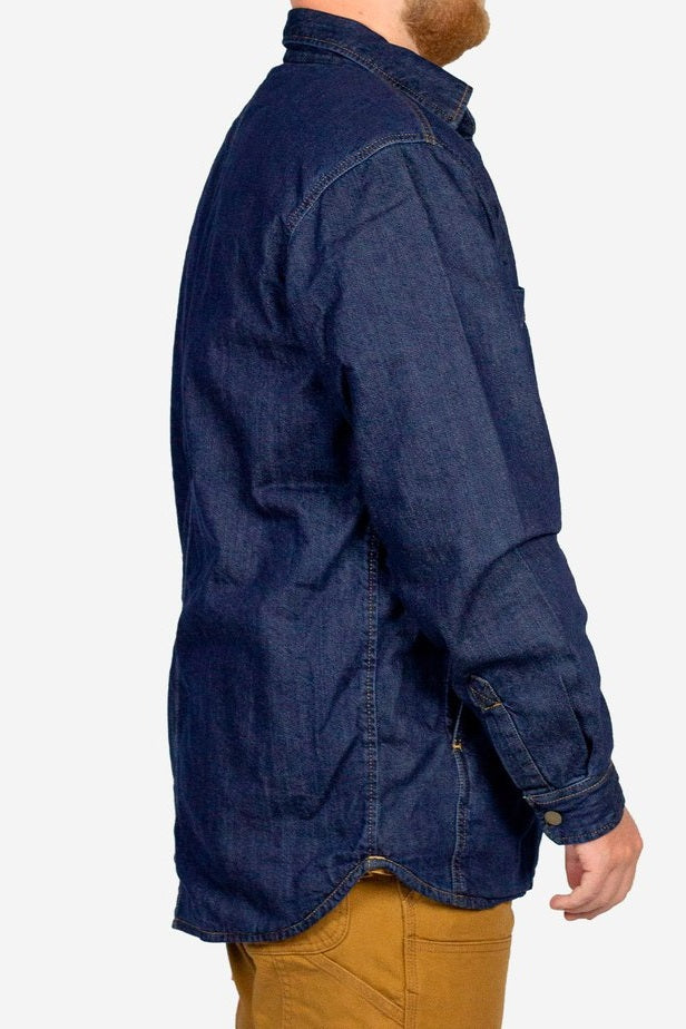 Carhartt M Relaxed Fit Denim Fleece Lined Snap Front Shirt Jacket