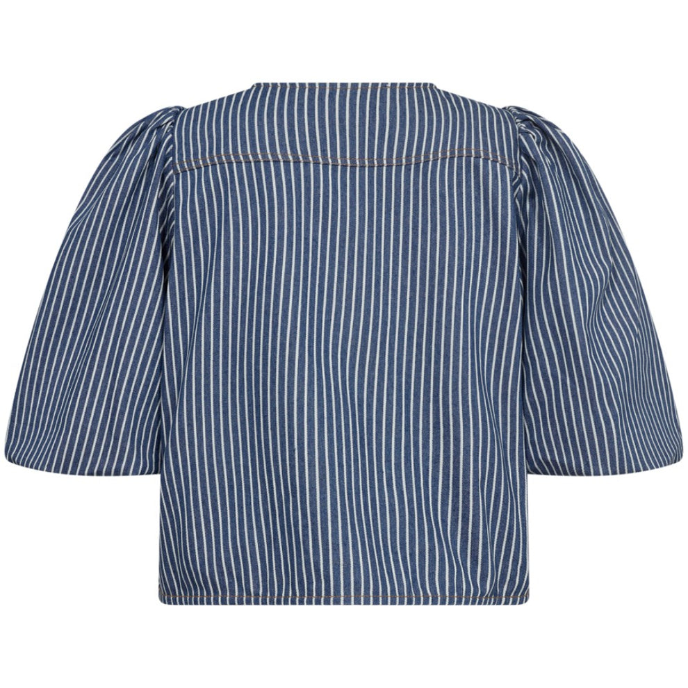 Co'couture W Billy Milkboy Bow Blouse Denim Blue