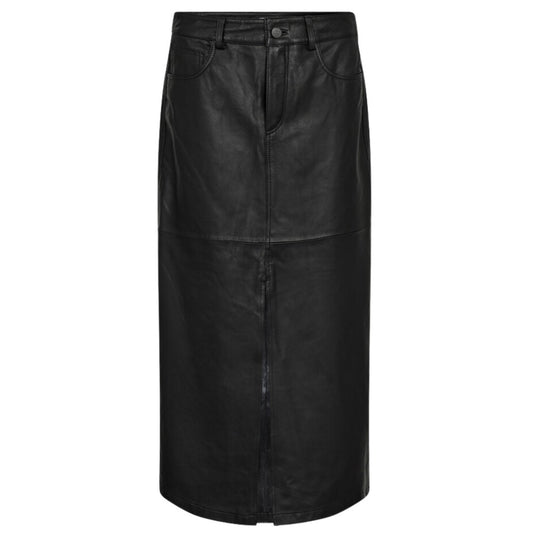Co'couture W Phoebe Leather Slid Skirt Black