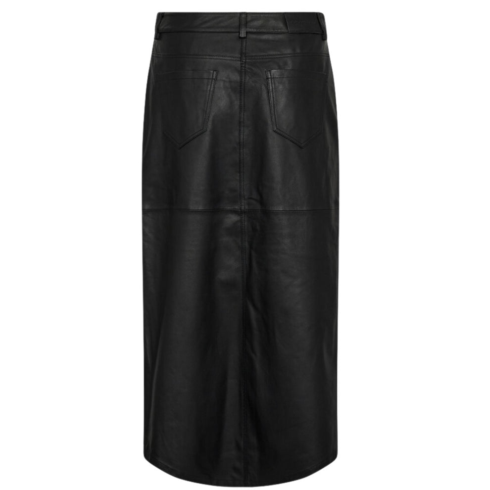 Co'couture W Phoebe Leather Slid Skirt Black