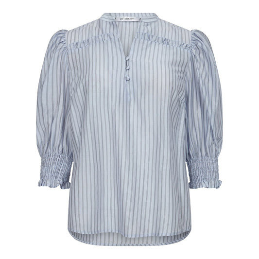 Co'couture W Sami Stripe SS Shirt Pale Blue