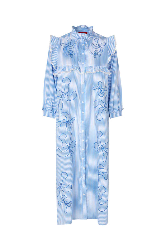 CRAS Codycras Dress White Blue Stripe