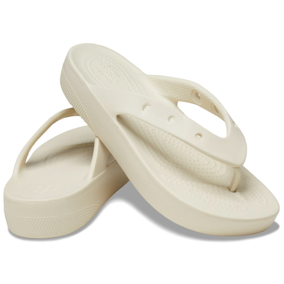 Crocs W Classic Platform Flip Bone