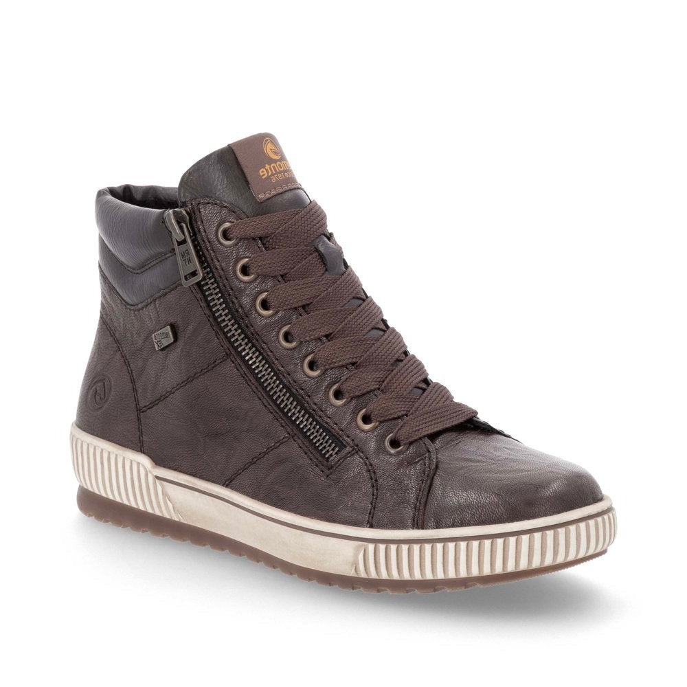 Remonte W Ankelstøvle med Snøre og Lynlås Brun