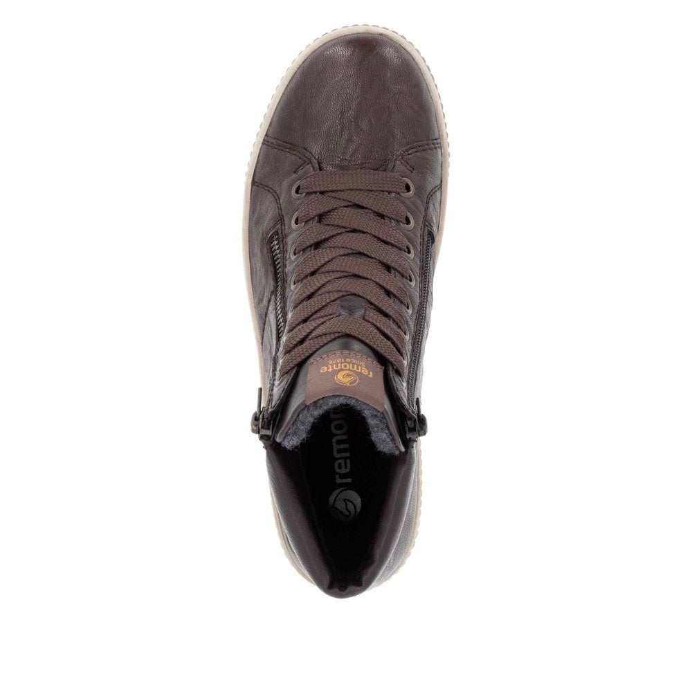 Remonte W Ankelstøvle med Snøre og Lynlås Brun