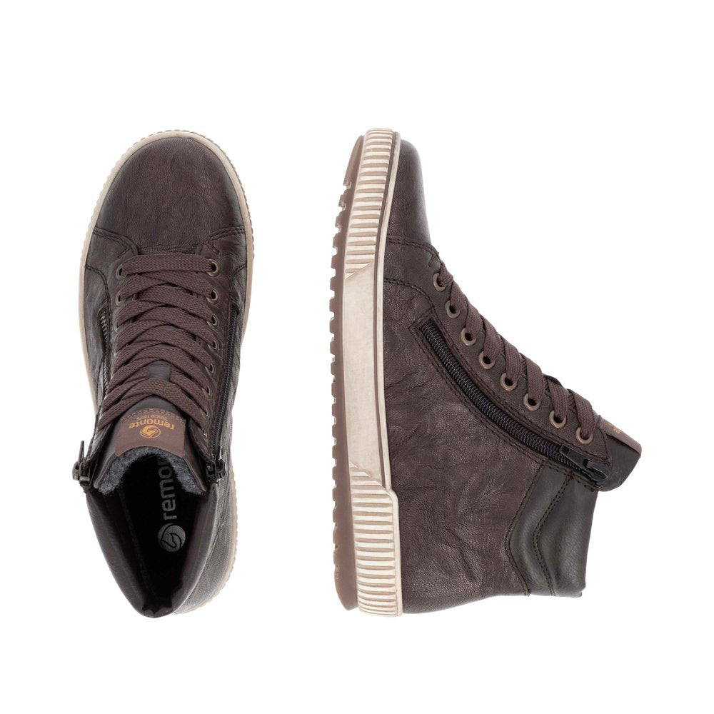 Remonte W Ankelstøvle med Snøre og Lynlås Brun